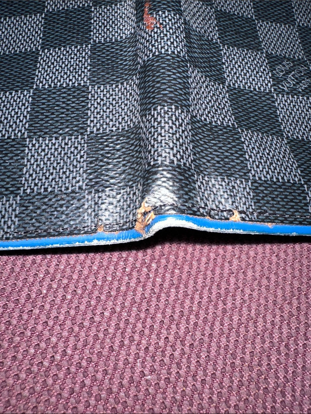 Louis Vuitton Graphite Coated Canvas & Blue Leather Long Brazza Wallet - Picture 4 of 9